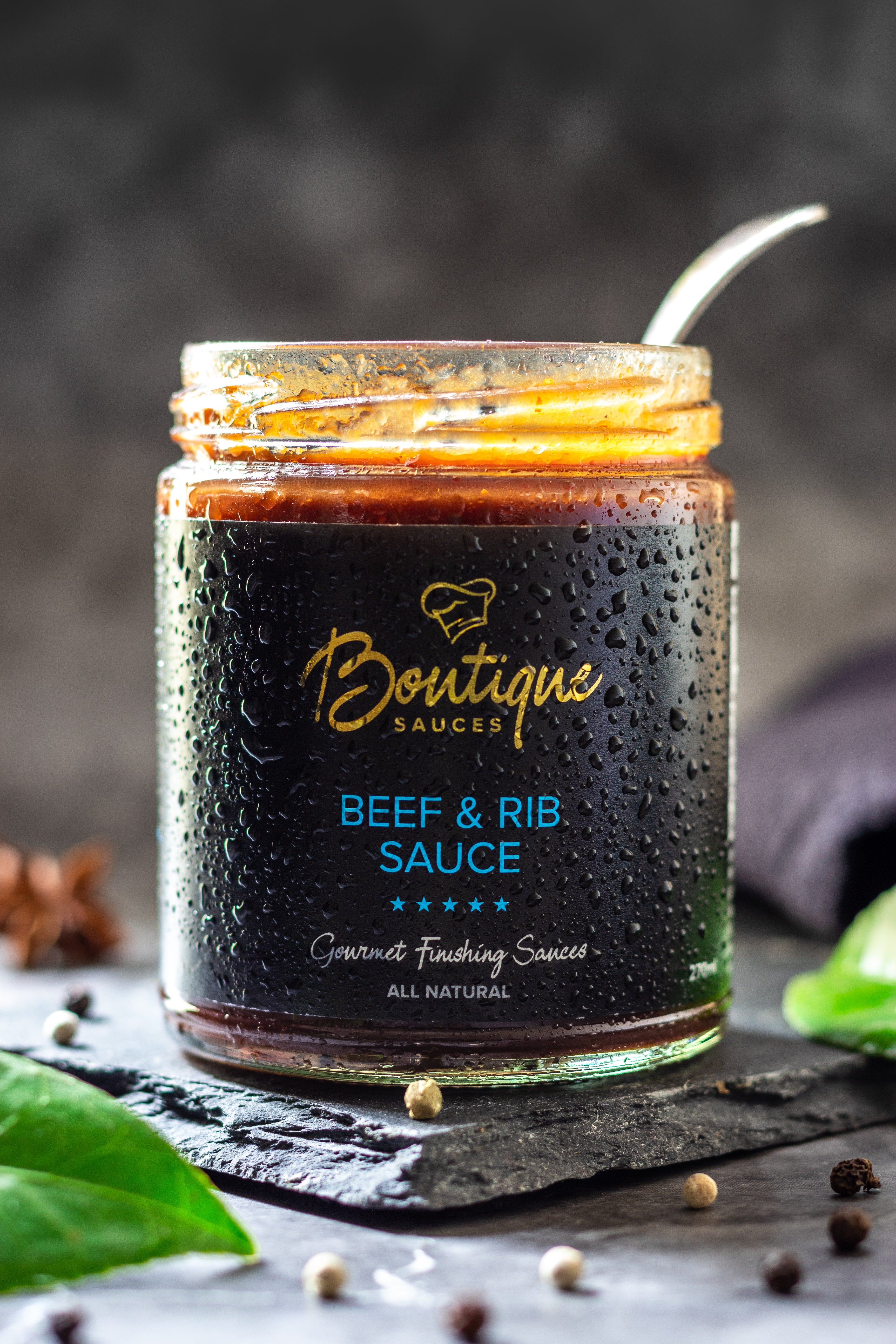 Rich, smoky marinade for ribs, burgers, and BBQ's. Boutique Sauces Beef & Rib Sauce. Perfect for grilling and slow-cooked meats