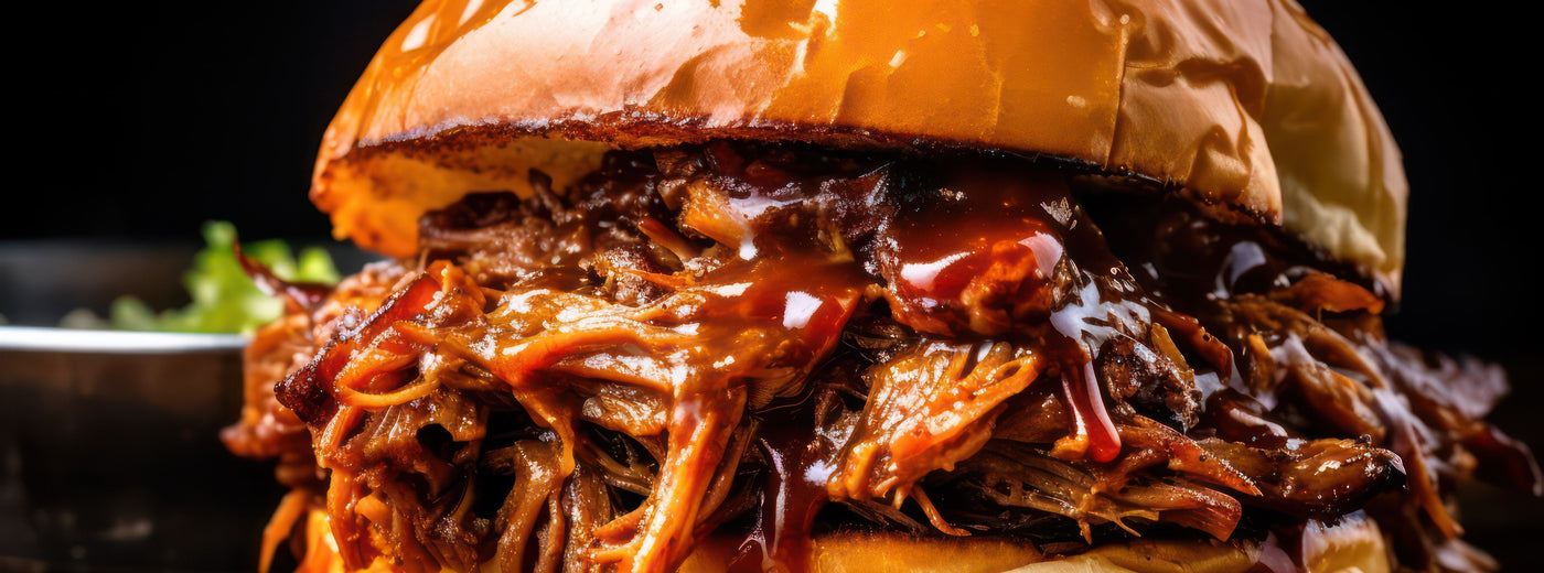 Slow Cooked Pulled Pork with Beef & Rib Sauce