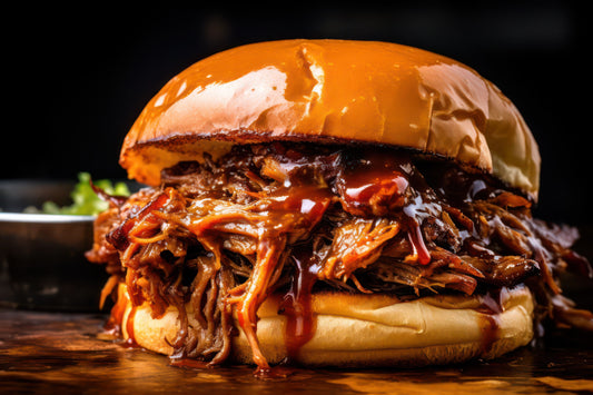 Slow Cooked Pulled Pork with Beef & Rib Sauce