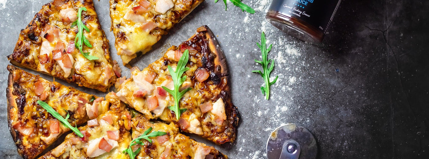 BBQ Chicken & Bacon Pizza with Beef & Rib Sauce
